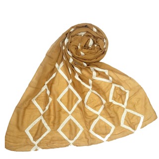 Designer Zig Zag Grid Hijab - Yellow